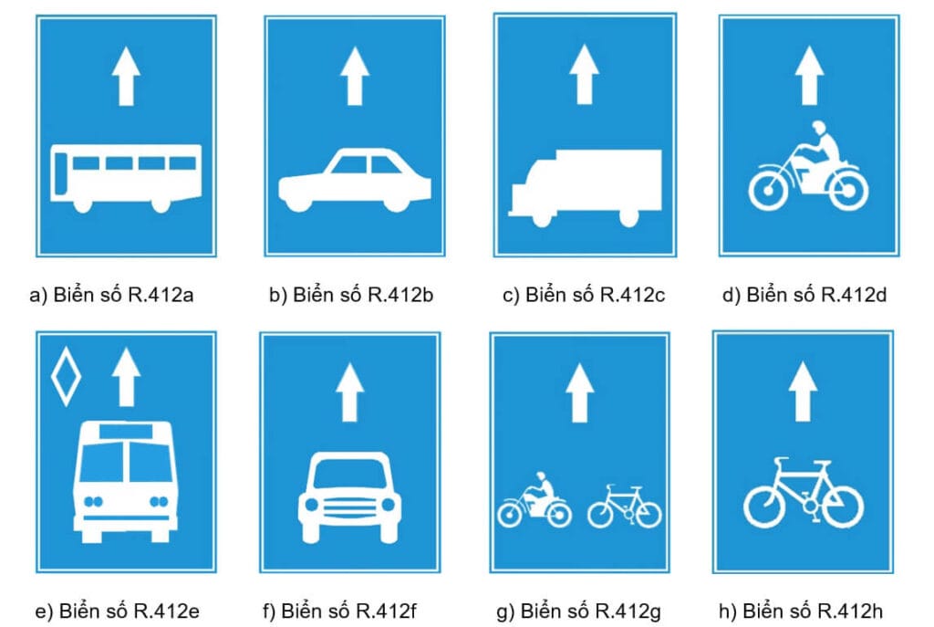 Biển báo chỉ dẫn thường có hình vuông hoặc chữ nhật