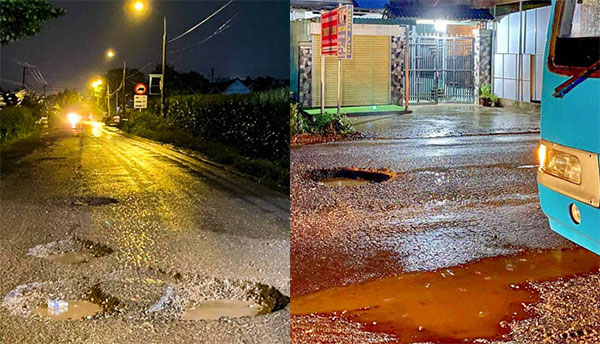 Đường xấu, ổ gà sụt lún