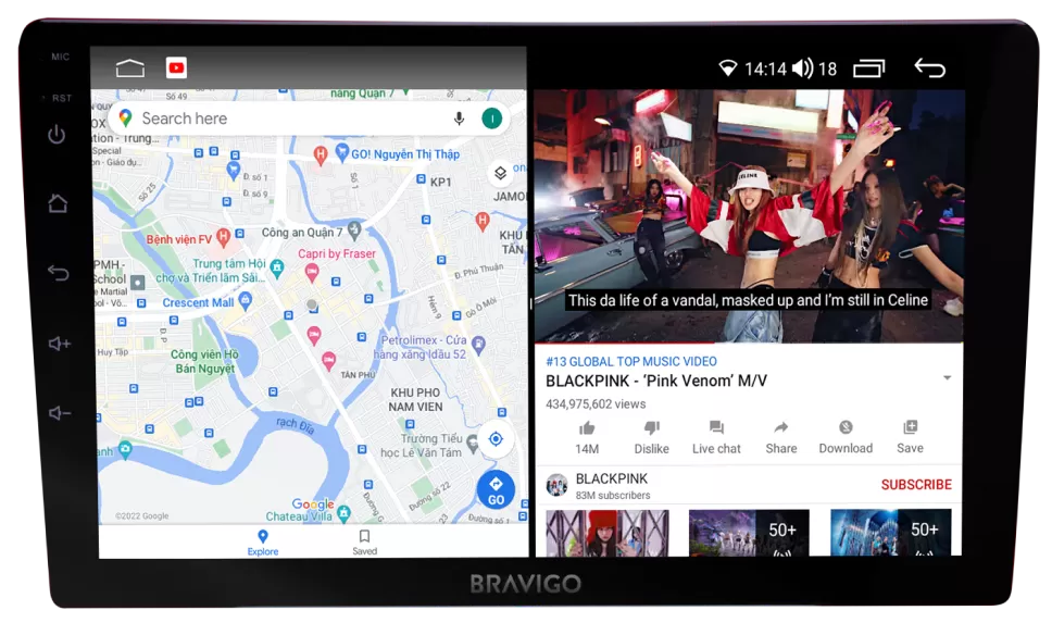 Màn Hình Android Cho Xe Ford Ranger Giá Tốt Nhất 3 Màn hình đa nhiệm