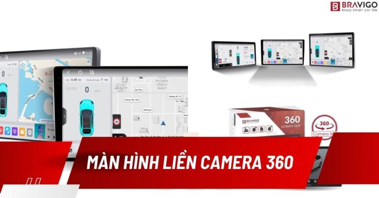 màn hình android ô tô liền camera 360