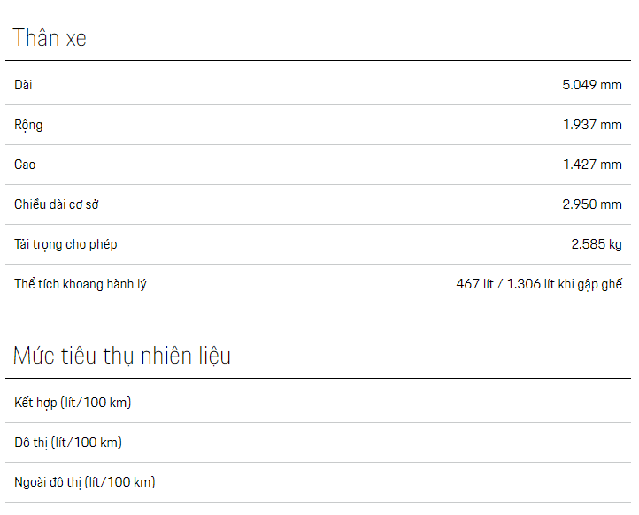 thông số kỹ thuật