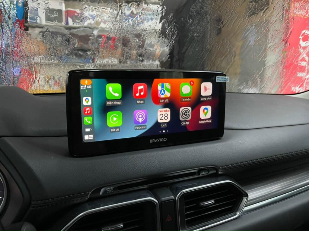 Cách Nghe Nhạc Xem Phim Bản Đồ Dành Cho Xe Mazda CX5 2 màn hình DVD Android cho xe