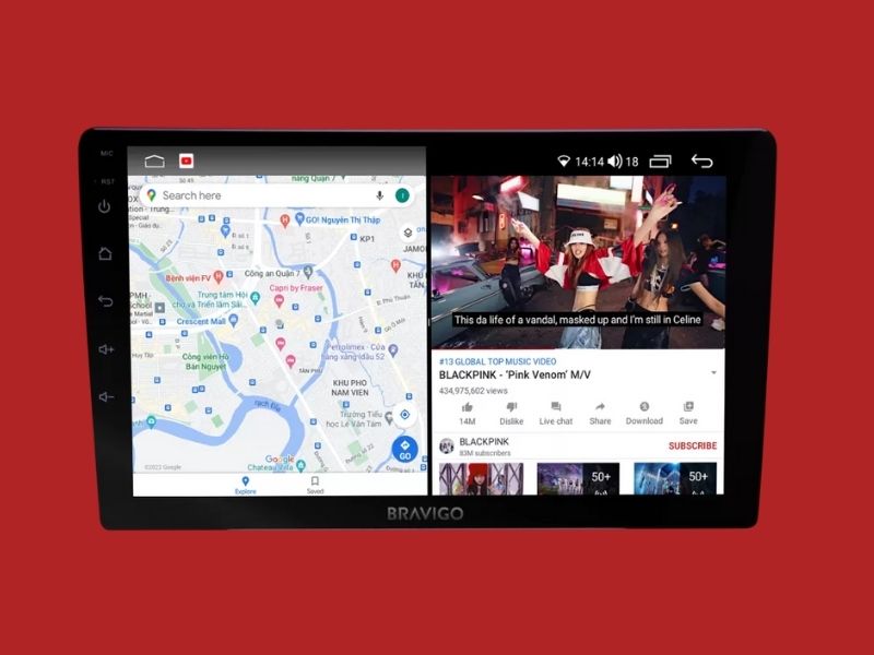 Kích thước cỡ màn hình Android ô tô